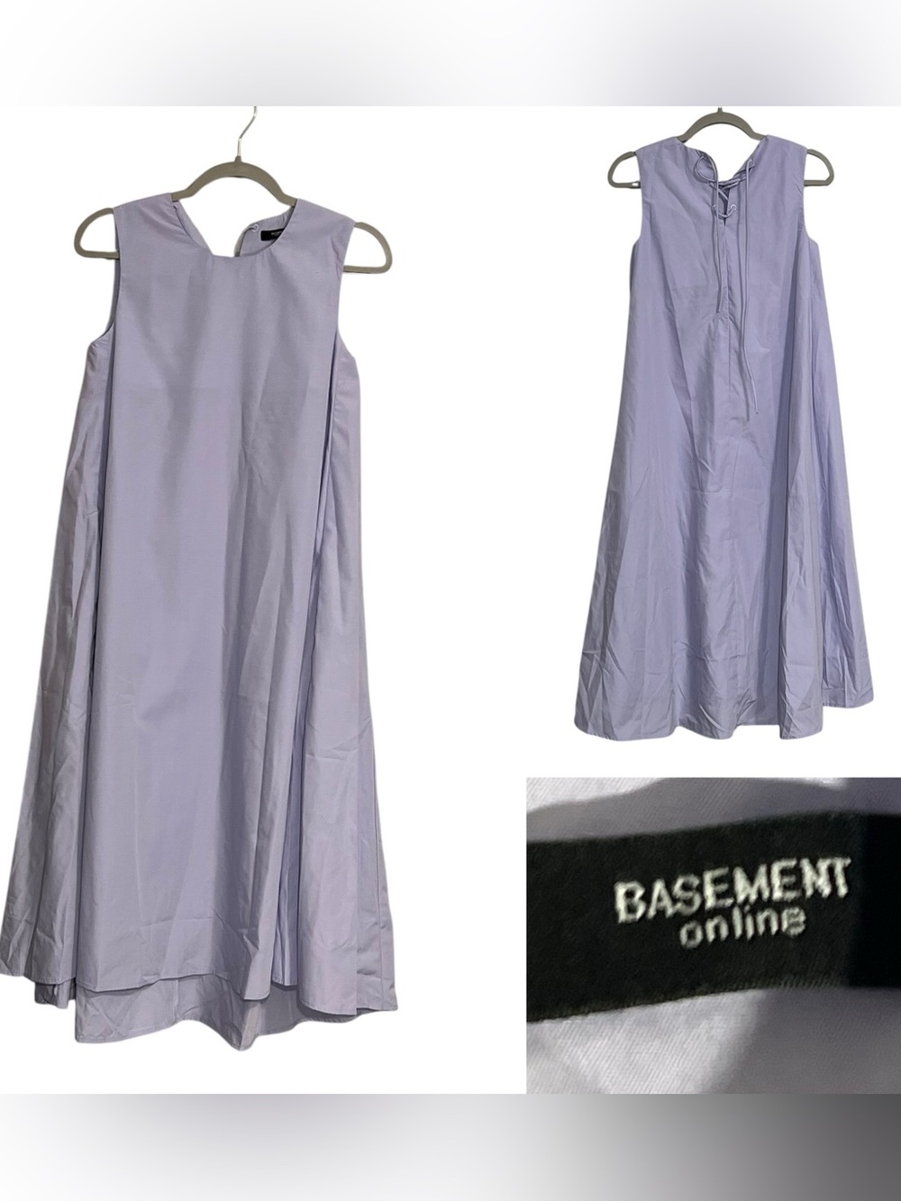 Basement Online dress SP Lavender light purple Sleeveless A-Line cotton blend